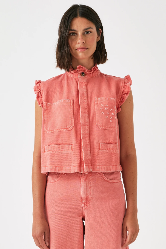 Seventy + Mochi Dear Pablo Mineral Red Waistcoat - The Mercantile London