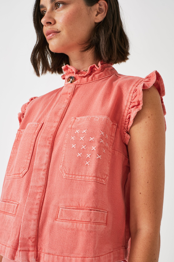 Seventy + Mochi Dear Pablo Mineral Red Waistcoat - The Mercantile London