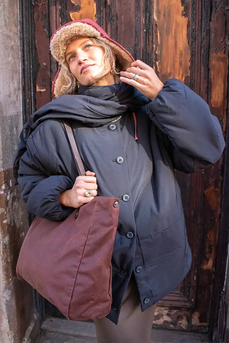 Object Gemmi Black Padded Scarf Jacket - The Mercantile London