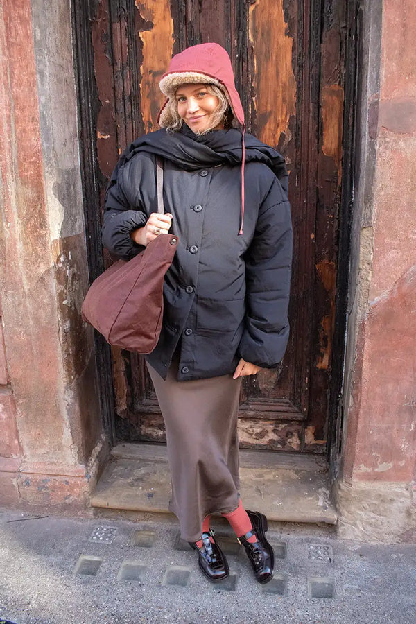 Object Gemmi Black Padded Scarf Jacket - The Mercantile London