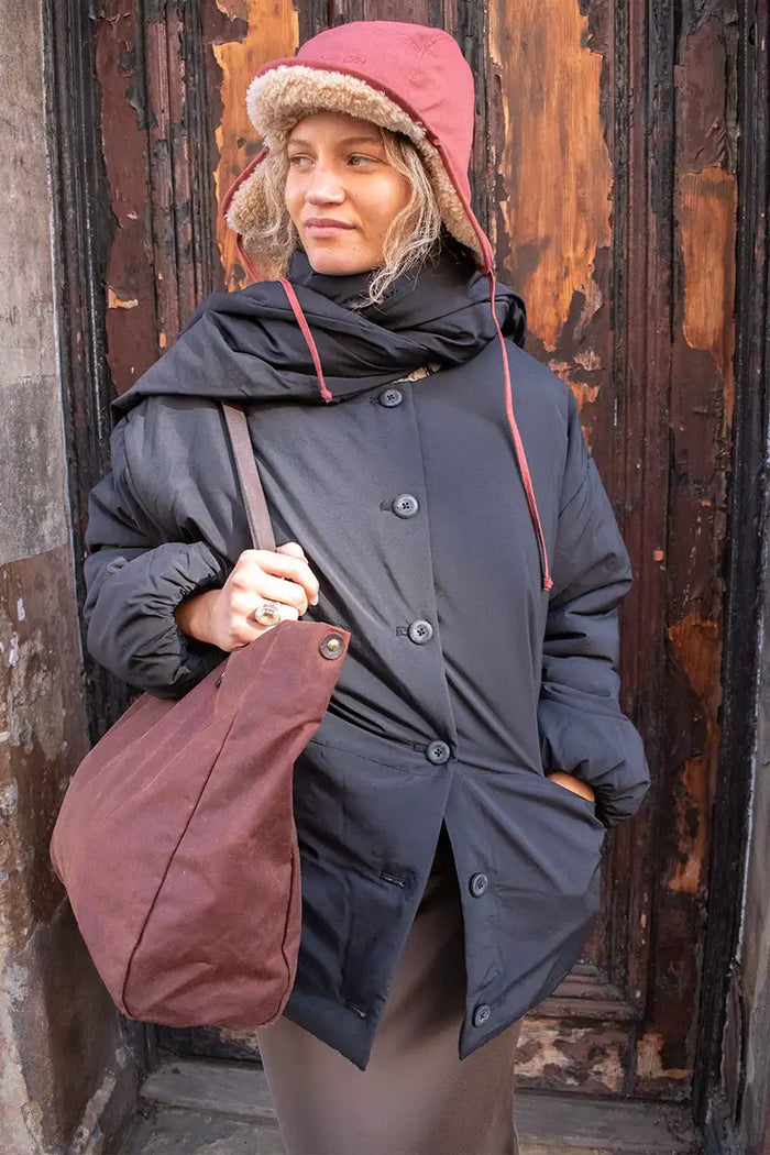 Object Gemmi Black Padded Scarf Jacket - The Mercantile London