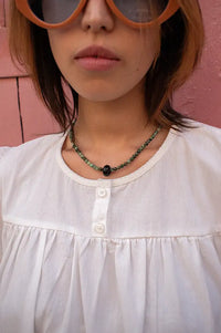 Palm Of Feronia Turquoise Oynx Gemstone Movement Necklace