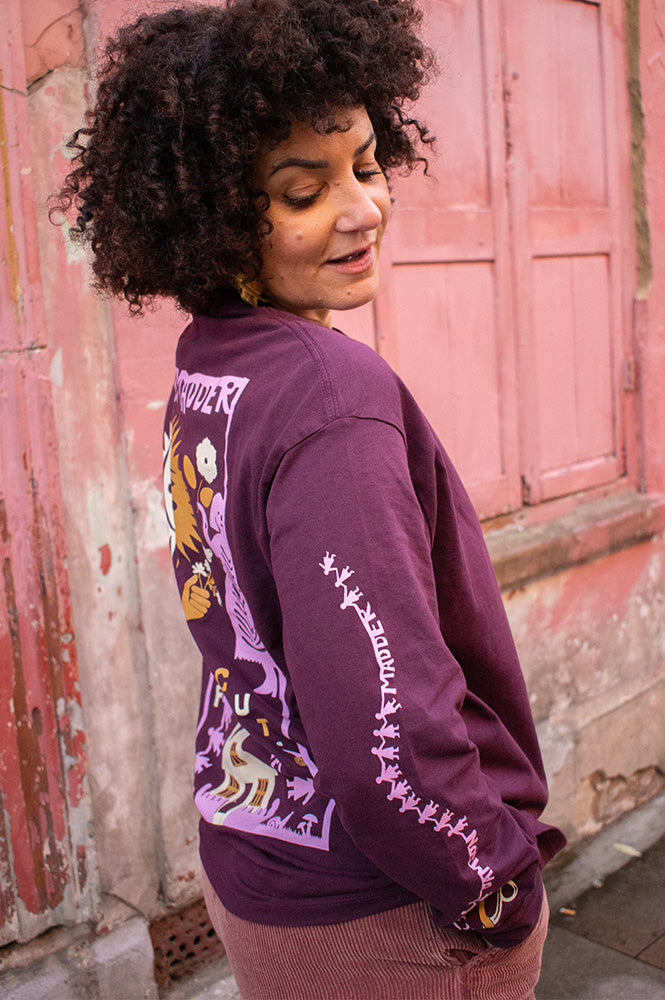 Damson Madder Fig Paper Cut Long-Sleeve T-Shirt