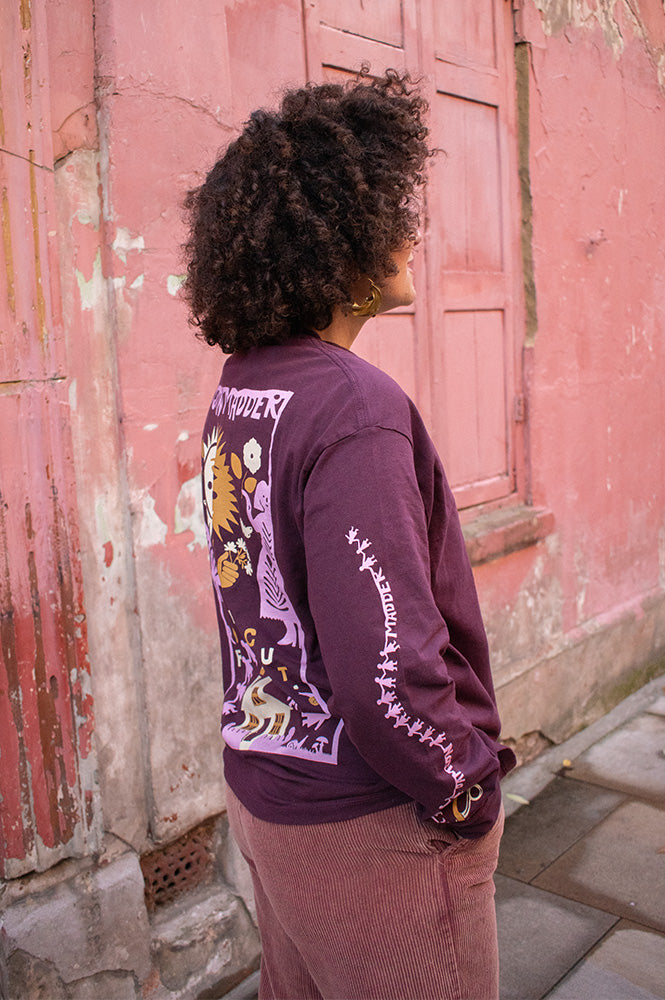 Damson Madder Fig Paper Cut Long-Sleeve T-Shirt