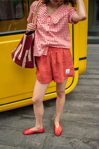 L.F. Markey Basic Paprika Linen Shorts