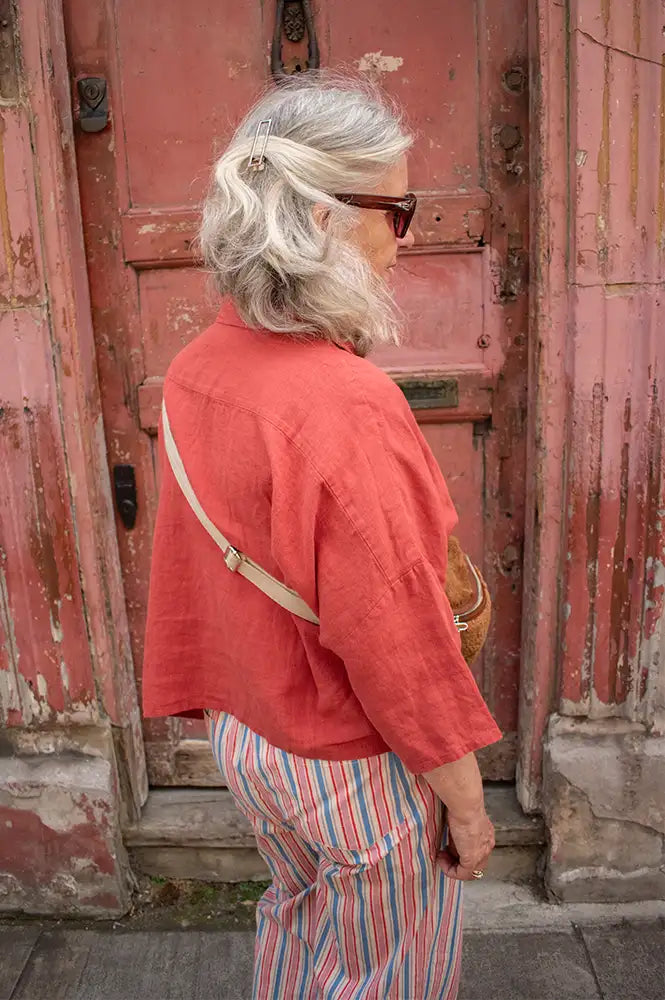 L.F. Markey Maxim Linen Paprika Shirt