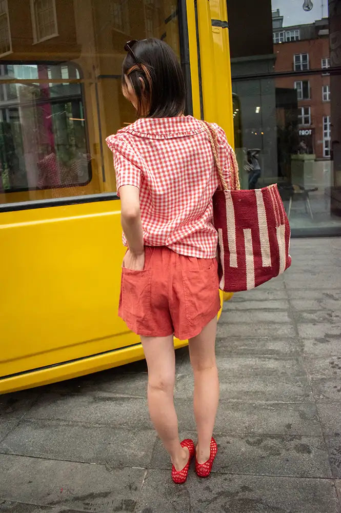 L.F. Markey Basic Paprika Linen Shorts