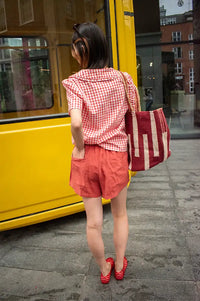 L.F. Markey Basic Paprika Linen Shorts