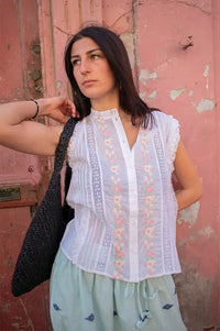 Chicosoleil Sophia Pastel Flowers Blouse - The Mercantile London