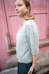 Yerse Mint Green Pointelle Cardigan - The Mercantile London