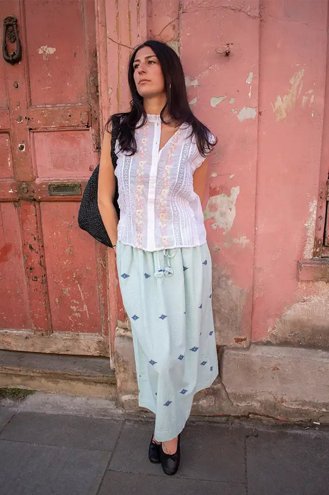 Chicosoleil Sophia Pastel Flowers Blouse - The Mercantile London