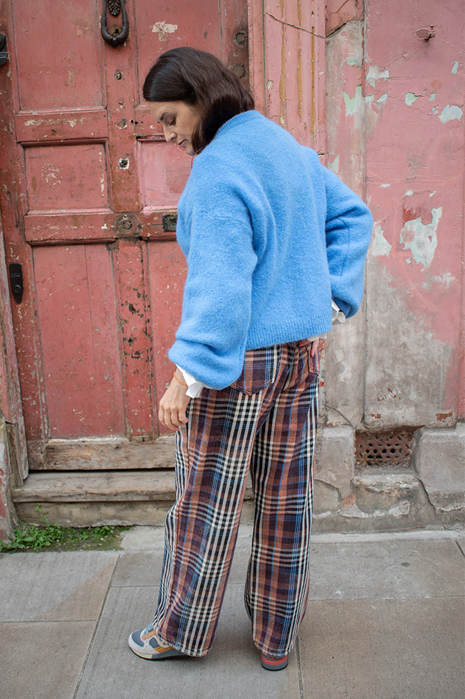 Bellerose Paty Check A Wide Jeans - The Mercantile London