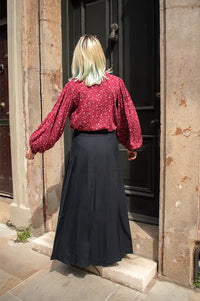 JcSophie Paulette Navy Pleated Skirt