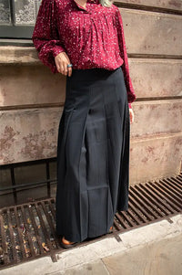 JcSophie Paulette Navy Pleated Skirt