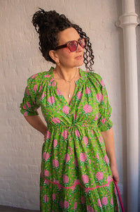 Pink City Prints Calypso Lime Pineapple Dress - The Mercantile London