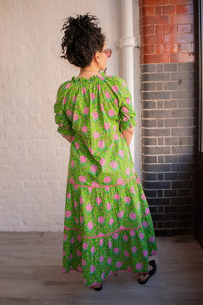 Pink City Prints Calypso Lime Pineapple Dress - The Mercantile London