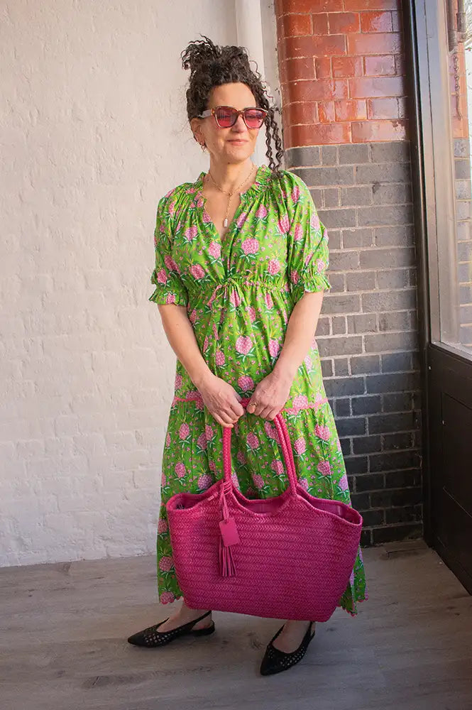 Pink City Prints Calypso Lime Pineapple Dress - The Mercantile London