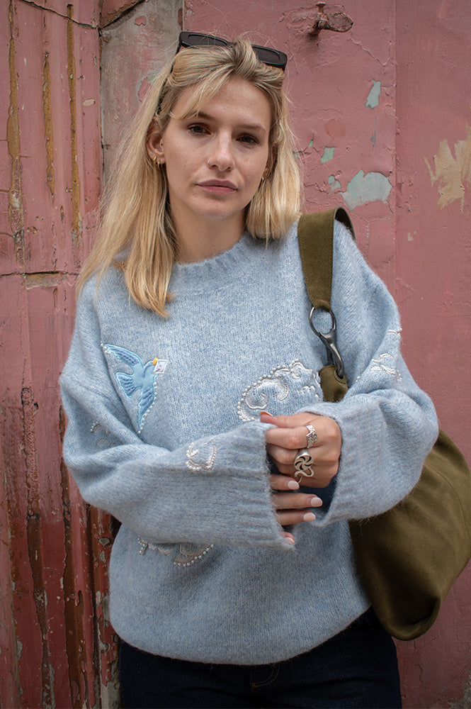 Helmstedt Astrid Sky Knit Sweater - The Mercantile London