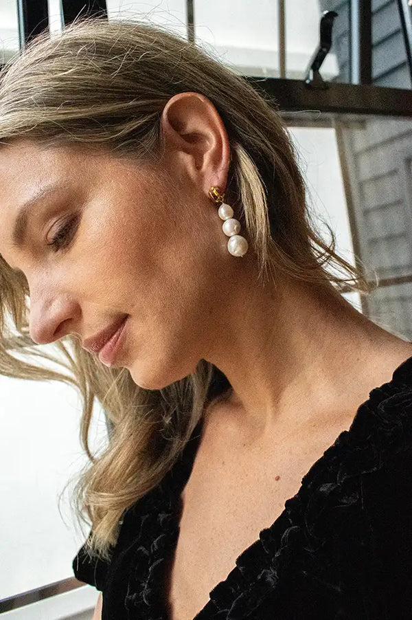 Shyla Renne Pearl  Earrings - The Mercantile London