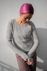 ICHI Macon Grey Melange Pullover - The Mercantile London