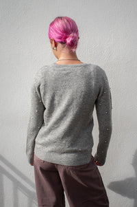 ICHI Macon Grey Melange Pullover - The Mercantile London