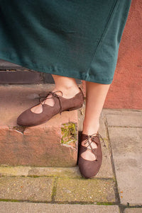 Penelope Chilvers Ghillie Bitter Chocolate Shoes - The Mercantile London