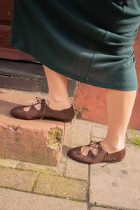 Penelope Chilvers Ghillie Bitter Chocolate Shoes - The Mercantile London