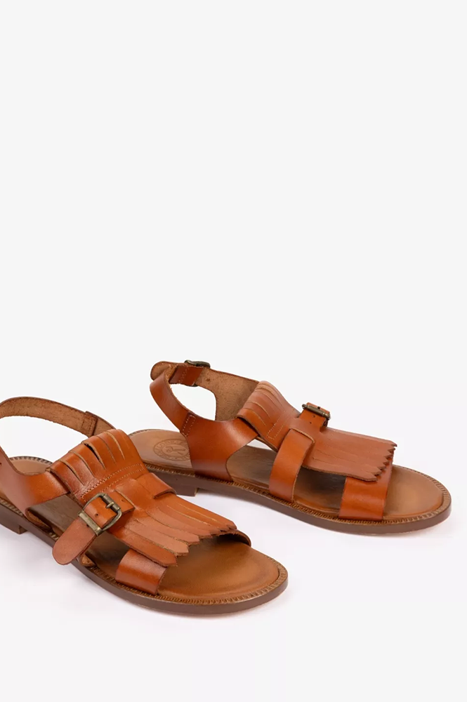 Penelope Chilvers Cordoba Fringe Tan Leather Sandal - The Mercantile London