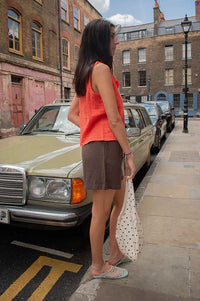 An'ge Siloe Deep Orange Sleeveless Blouse - The Mercantile London
