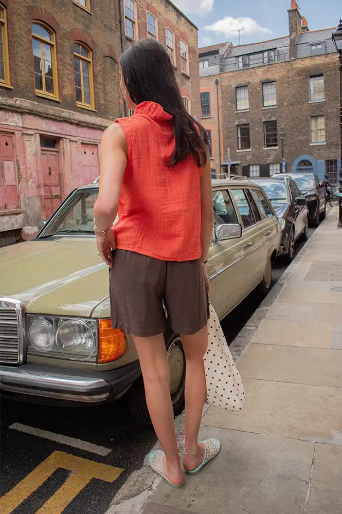Object Sanne Seal Brown Shorts - The Mercantile London