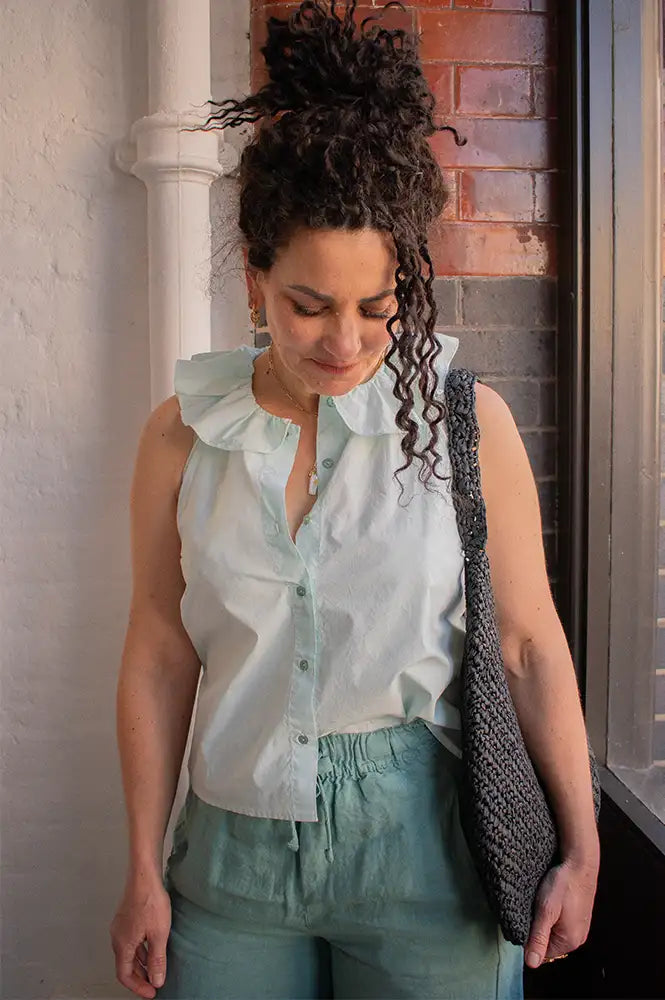 Dr Bloom Pesto Aqua Blouse - The Mercantile London