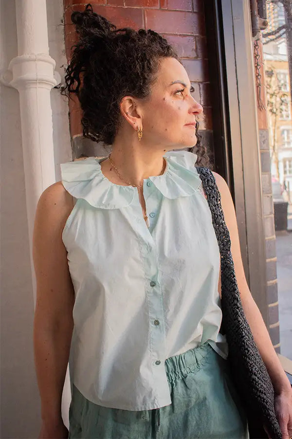 Dr Bloom Pesto Aqua Blouse - The Mercantile London