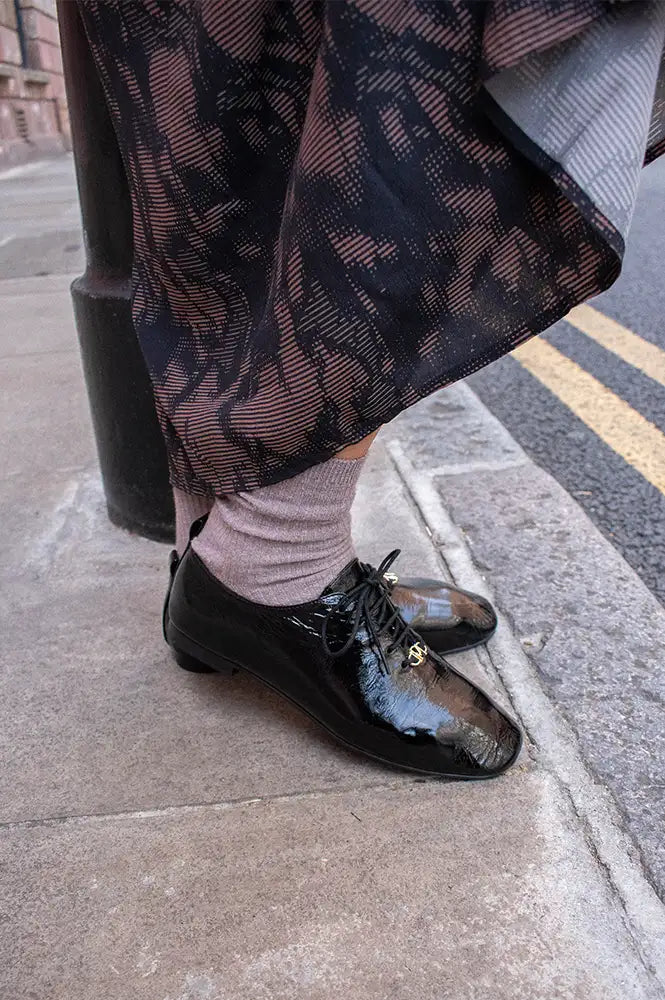 Petite Mendigote Caroline Black Patent Derby Shoes - The Mercantile London