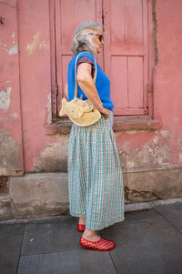 Damson Madder Josie Picnic Check Midi Skirt