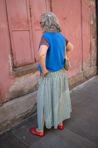 Damson Madder Josie Picnic Check Midi Skirt
