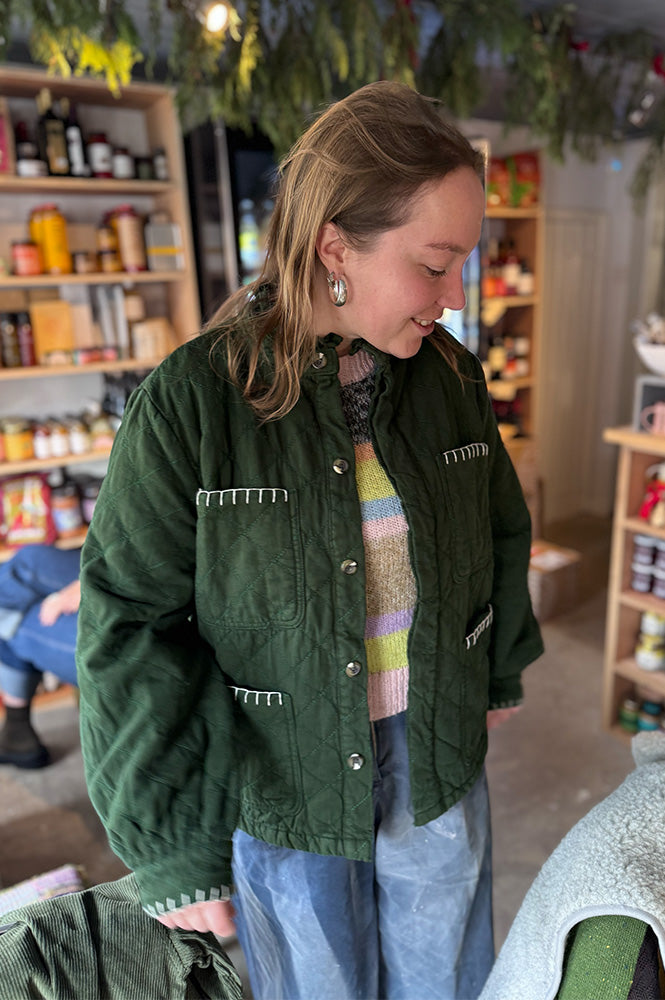 Seventy + Mochi Pablo Quilted Dark Pine Jacket