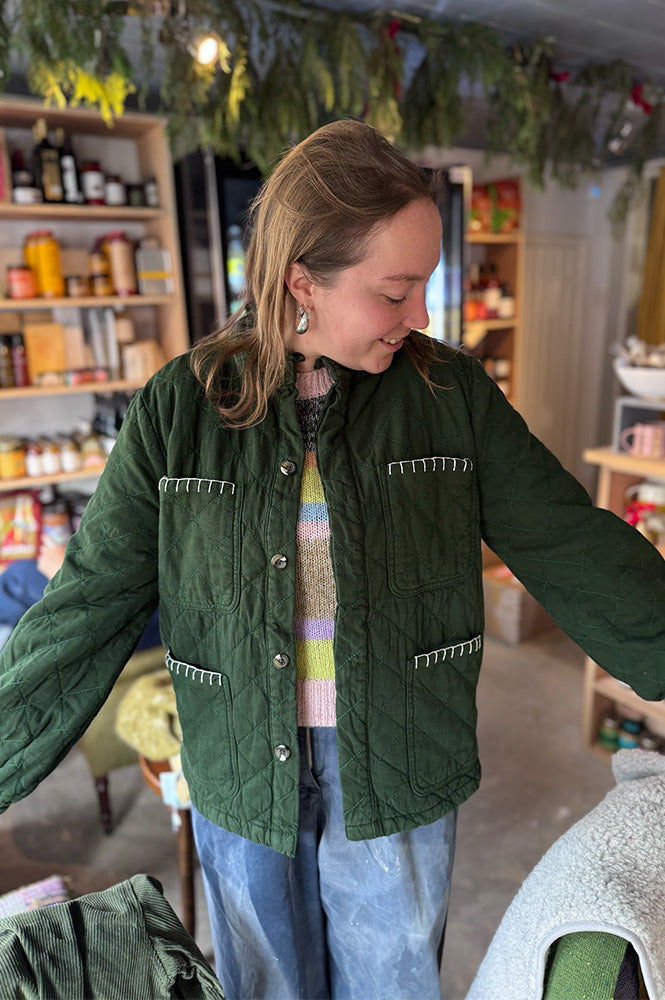 Seventy + Mochi Pablo Quilted Dark Pine Jacket