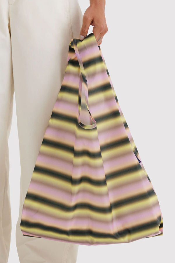 Baggu Pink & Yellow Gradient Stripe Standard Reusable Bag - The Mercantile London