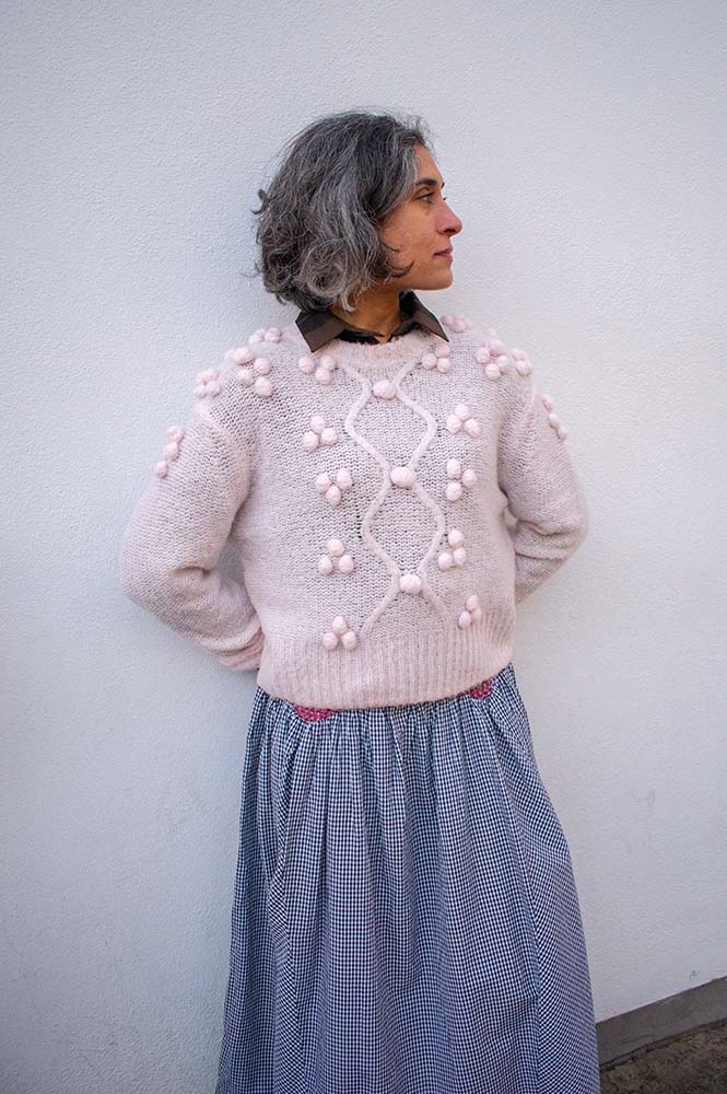 Stella Nova Pale Pink Bobble Cable Knit Jumper - The Mercantile London