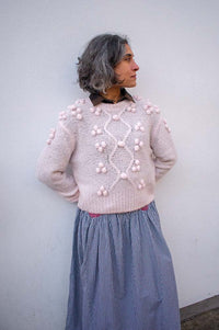Stella Nova Pale Pink Bobble Cable Knit Jumper - The Mercantile London