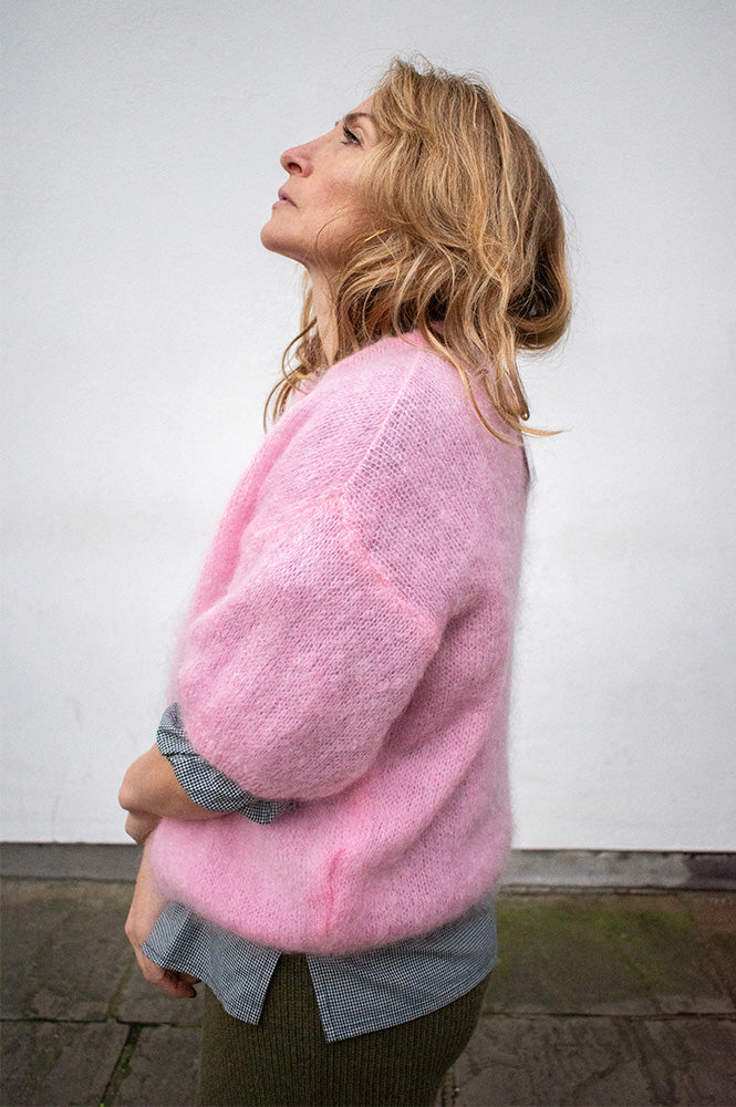 Noella Lorell Baby Pink Mohair Cardigan