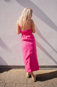 Grace & Mila Veranys Fuchsia Linen Dress - The Mercantile London