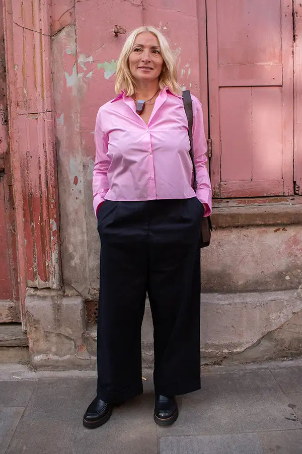 Soeur Jeanne Rose Silk Taffeta Shirt