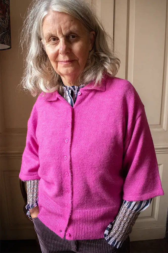 ICHI Kamara Meadow Mauve Knitted Cardigan