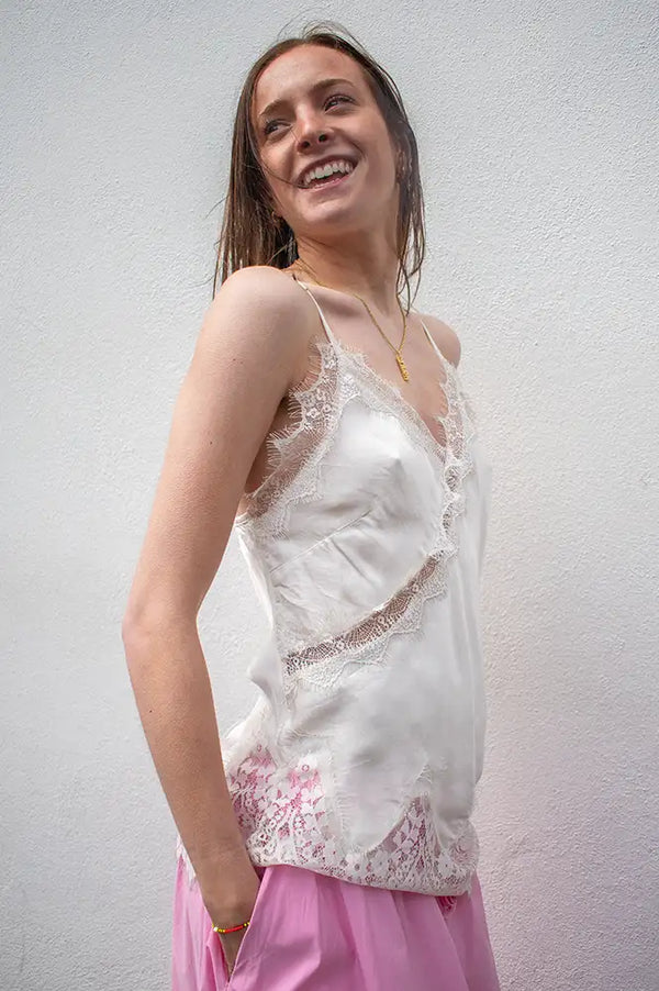 Marta Dream Mandoria Beige Lace Top - The Mercantile London