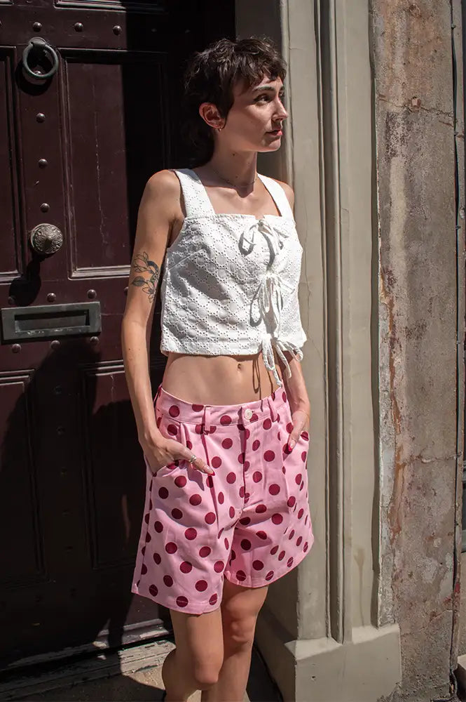 Daphne Marie Rose Pink Polka Dot Shorts