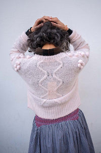 Stella Nova Pale Pink Bobble Cable Knit Jumper - The Mercantile London
