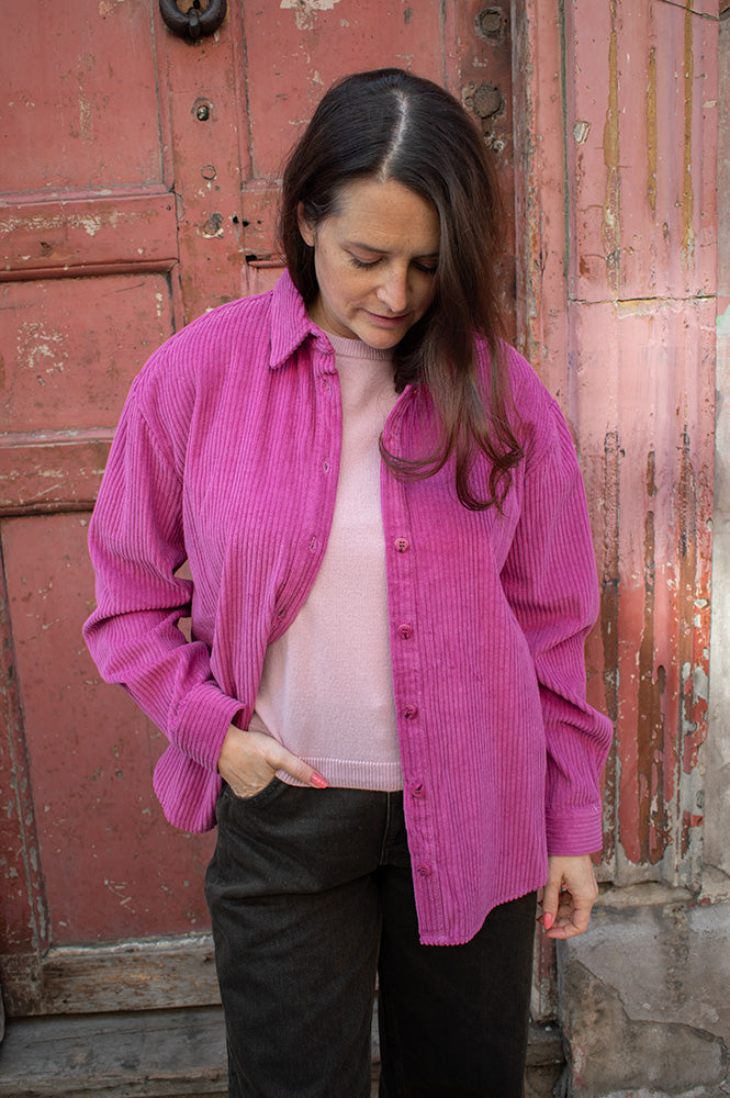 Garance Ben Bright Rose Corduroy Shirt - The Mercantile London
