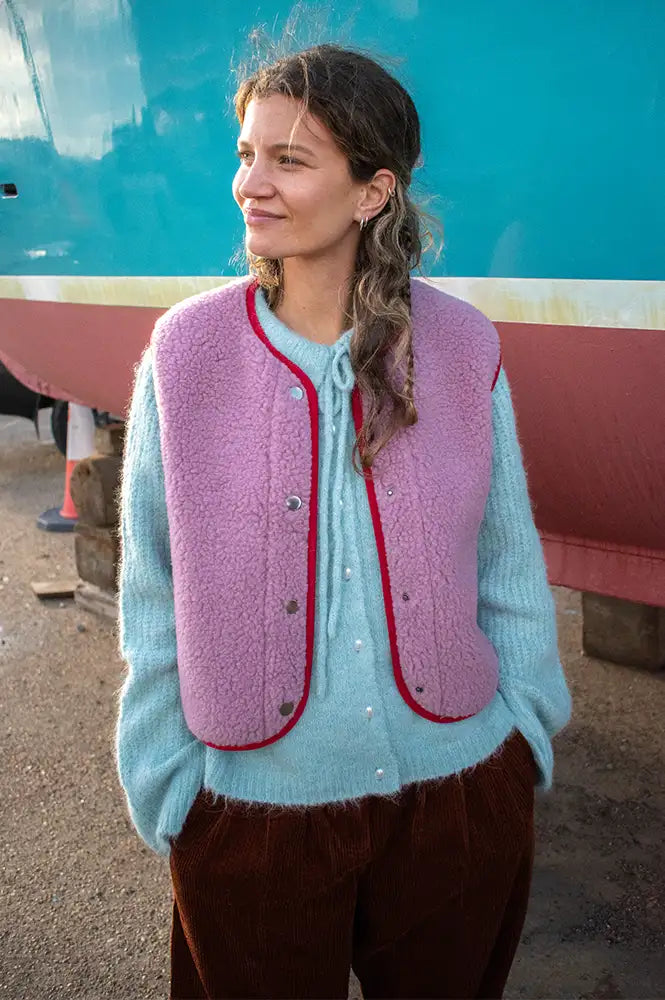 Yoko Tyb Venetian Pink And Red Vest - The Mercantile London