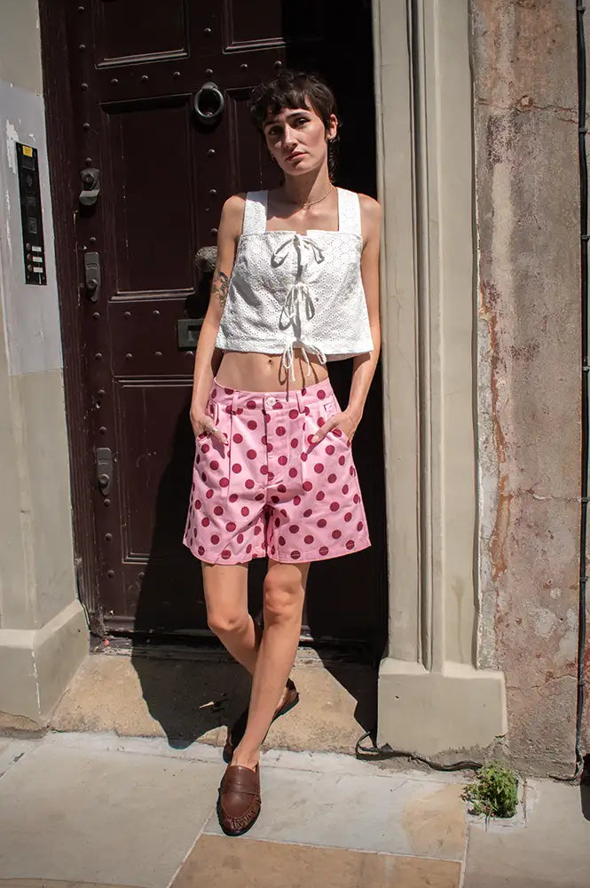 Daphne Marie Rose Pink Polka Dot Shorts